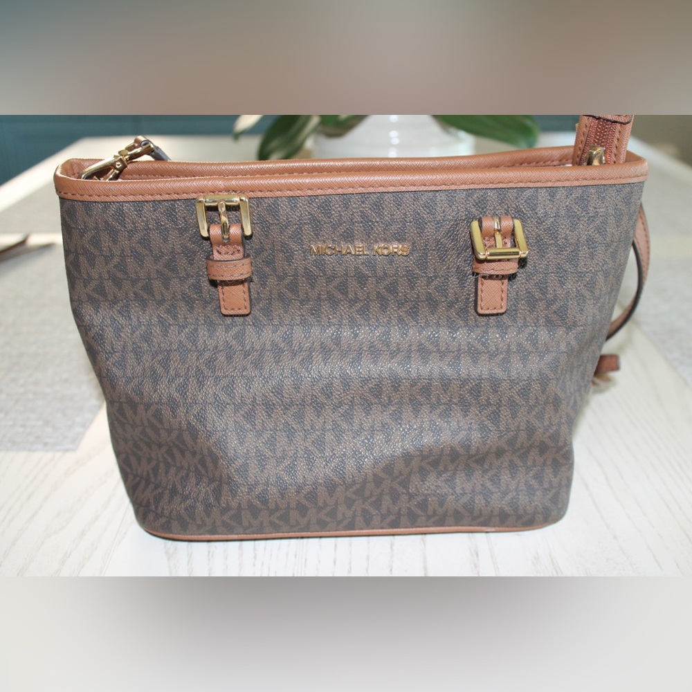 Michael Kors Brown Monogram Crossbody Bag